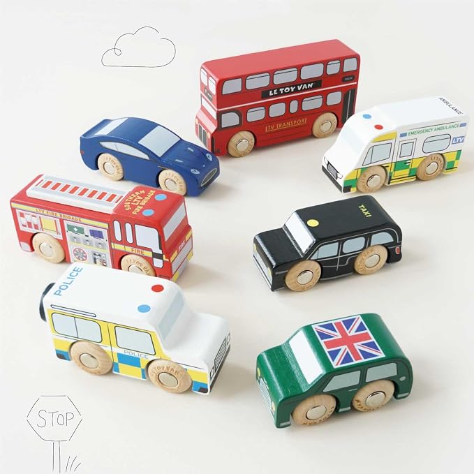 London Car Set Premium Wooden Toys